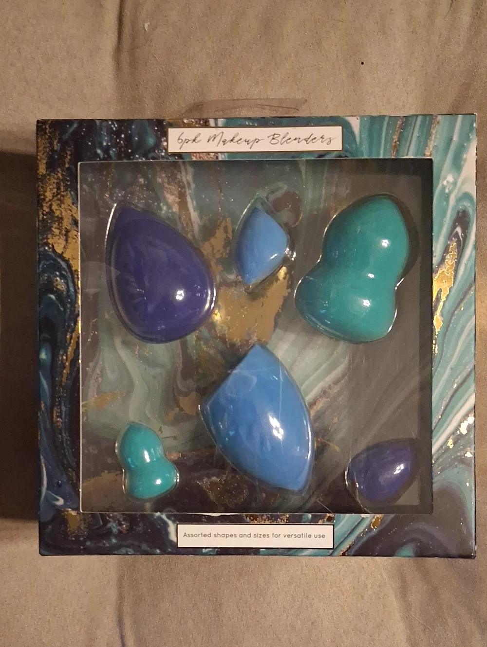 Lifestyle Products Trubeauty Blue And Teal Makeup Blenders Sponge Set Of 6 NIB